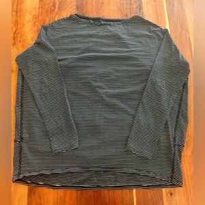 lululemon athletica Black and White Striped Long Sleeve Tee